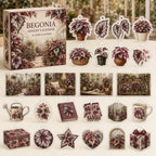 Begonia advent calendar box and 24 botanical-themed printed acrylic charms