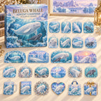 Beluga Whale advent calendar box and24 themed flat printed acrylic charms