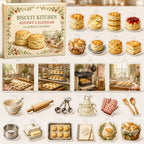 Biscuit Baking advent calendar box and 24 printed acrylic bakery charms