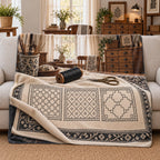 Blackwork Needlecraft Studio Fleece Throw Blanket with original printed optical 3D artwork