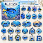Blue Tang advent calendar box with 24 themed flat printed acrylic charms
