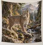 Bobcat Creek Crossing Wall Tapestry with printed dimensional artwork