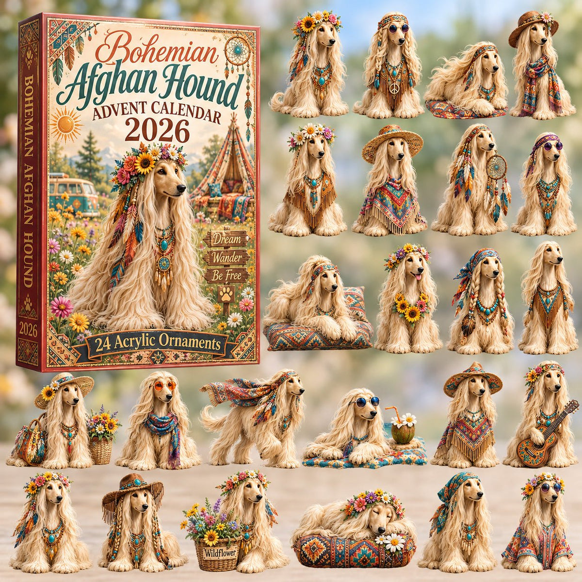 Bohemian Afghan Hound advent calendar