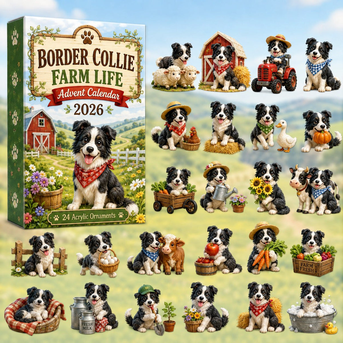 Border Collie Farm Life advent calendar