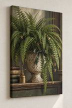 Boston Fern Festive Plant Corner Canvas Wall Art with printed dimensional artwork