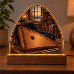 Bowed Psaltery Studio Acrylic Night Light with original printed optical 3D artwork