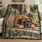 Boxer Porch Nap Fleece Blanket with printed dimensional artwork