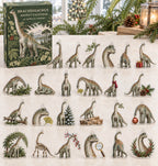 Brachiosaurus advent calendar with 24 custom-shaped flat acrylic charms and printed dimensional artwork
