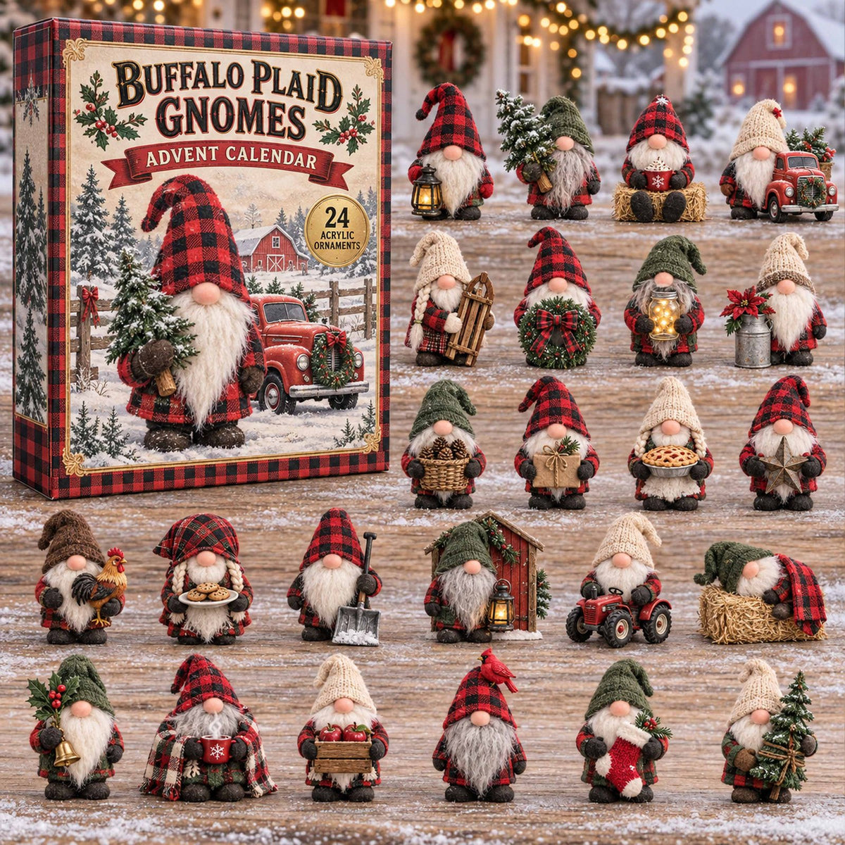 Buffalo Plaid Gnomes advent calendar