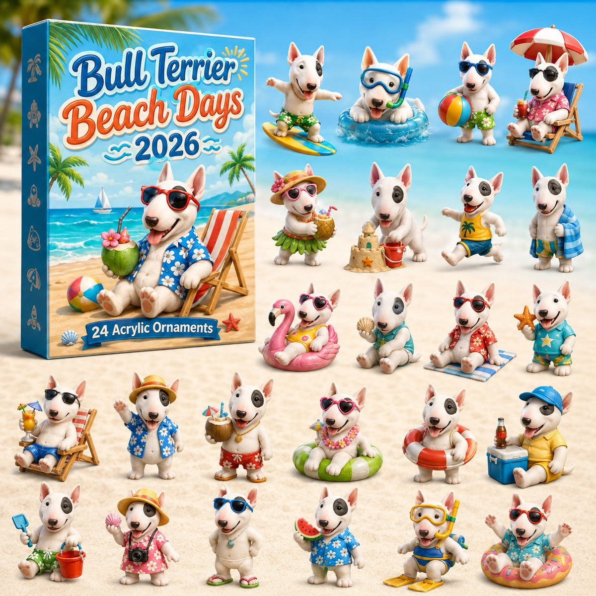 Bull Terrier Beach Days advent calendar