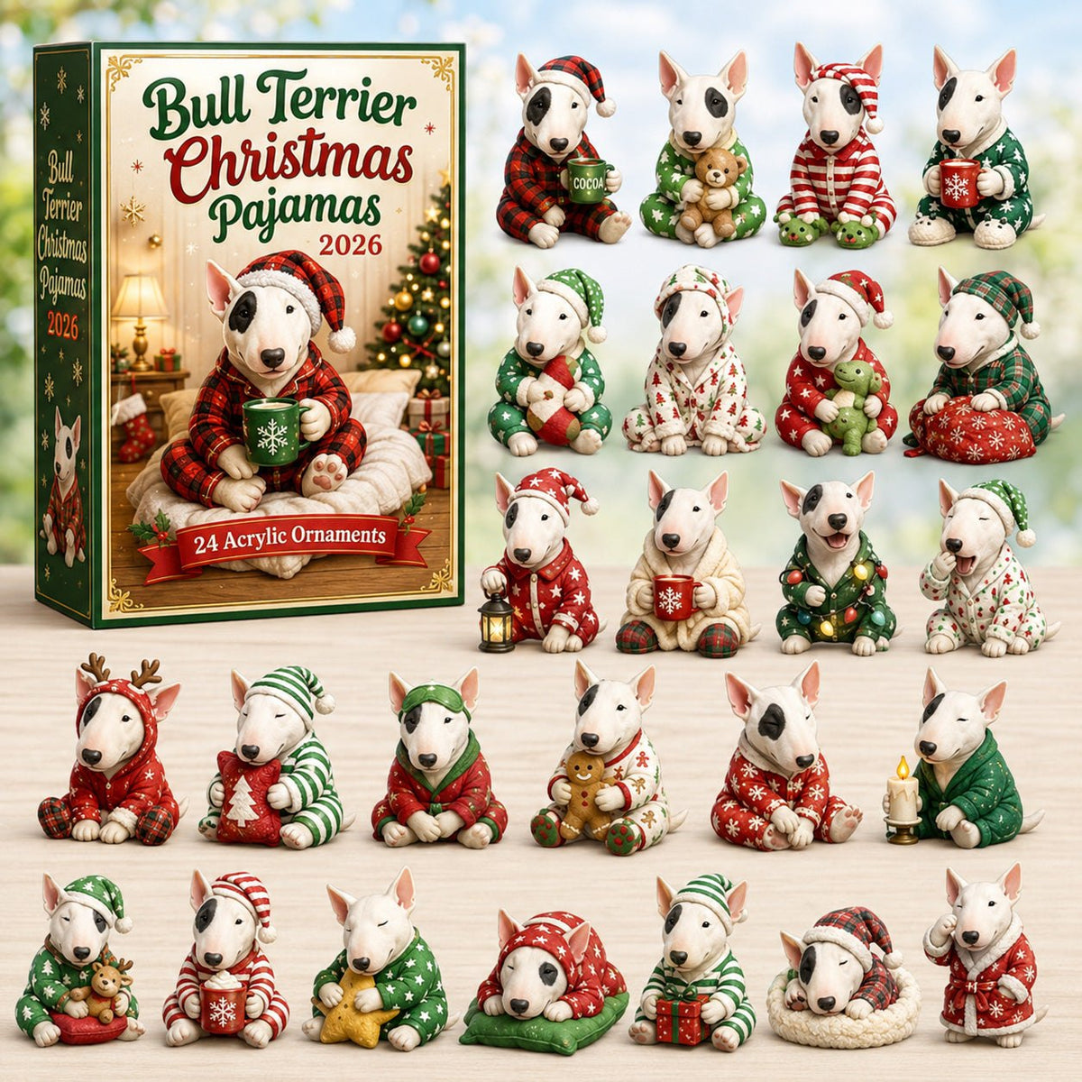 Bull Terrier Christmas Pajamas advent calendar