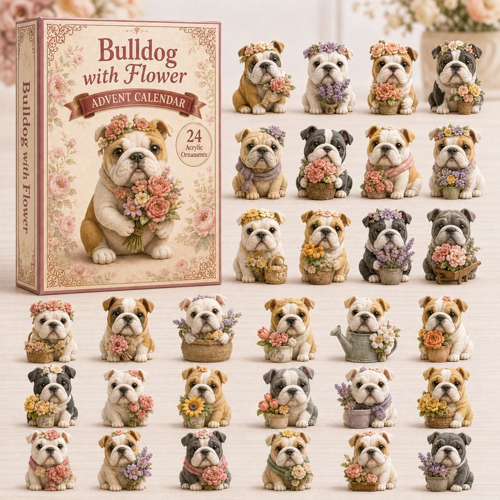 Bulldog With Flower advent calendar