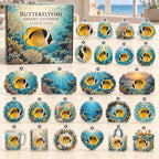 Butterflyfish advent calendar box with 24 themed flat printed acrylic charms