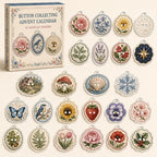 Button Collecting advent calendar box with 24 printed acrylic charms