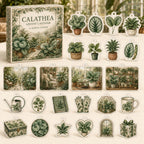 Calathea advent calendar box and 24 botanical-themed printed acrylic charms