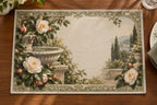 Camellia Stone Fountain Placemat with printed dimensional artwork
