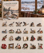 Canada Goose advent calendar with 24 custom-shaped flat acrylic charms and printed dimensional artwork