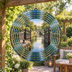 Canal Lock Towpath Wind Spinner with original printed optical 3D artwork