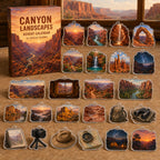 Canyon Landscapes advent calendar box and 24 printed acrylic landscape charms