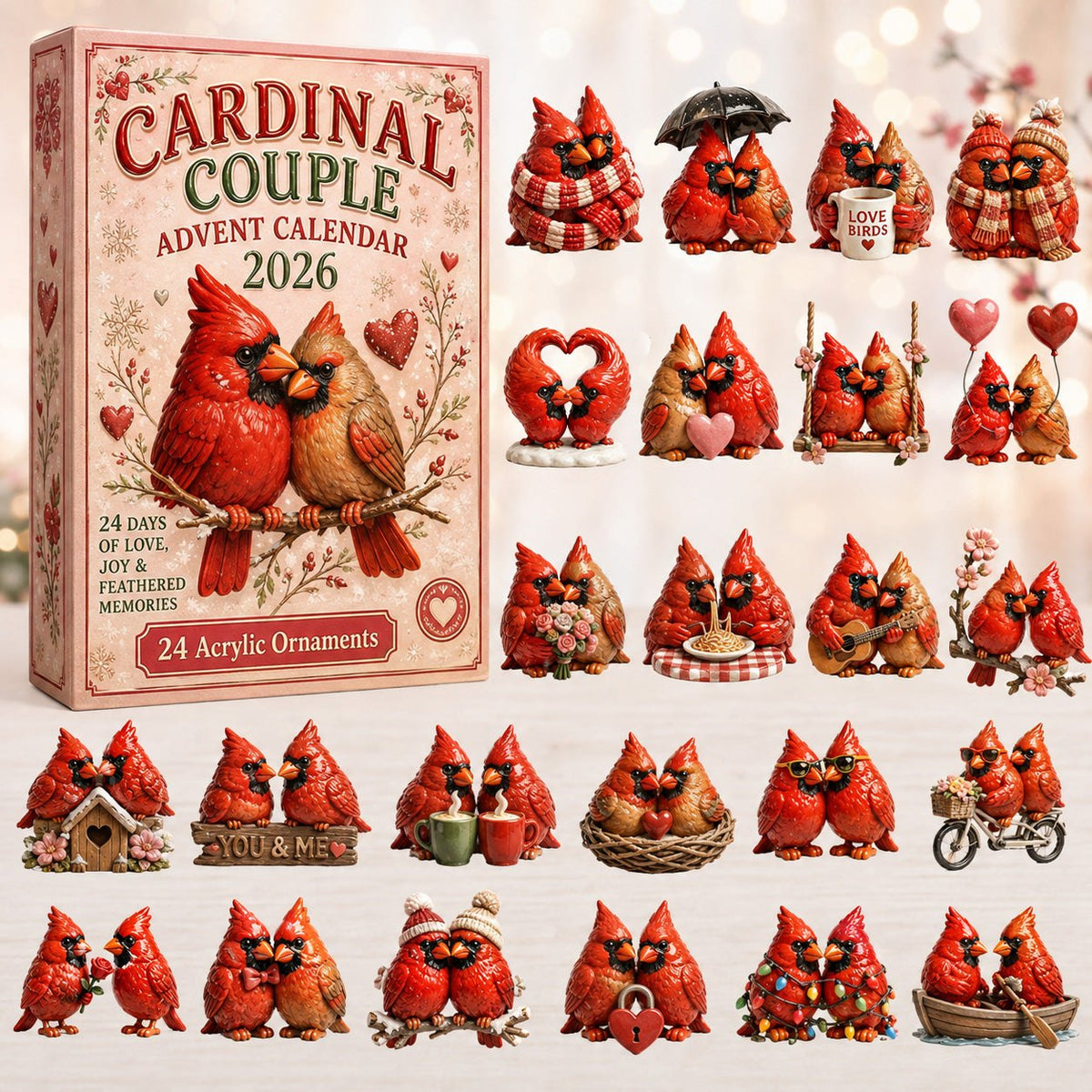 Cardinal Couple advent calendar