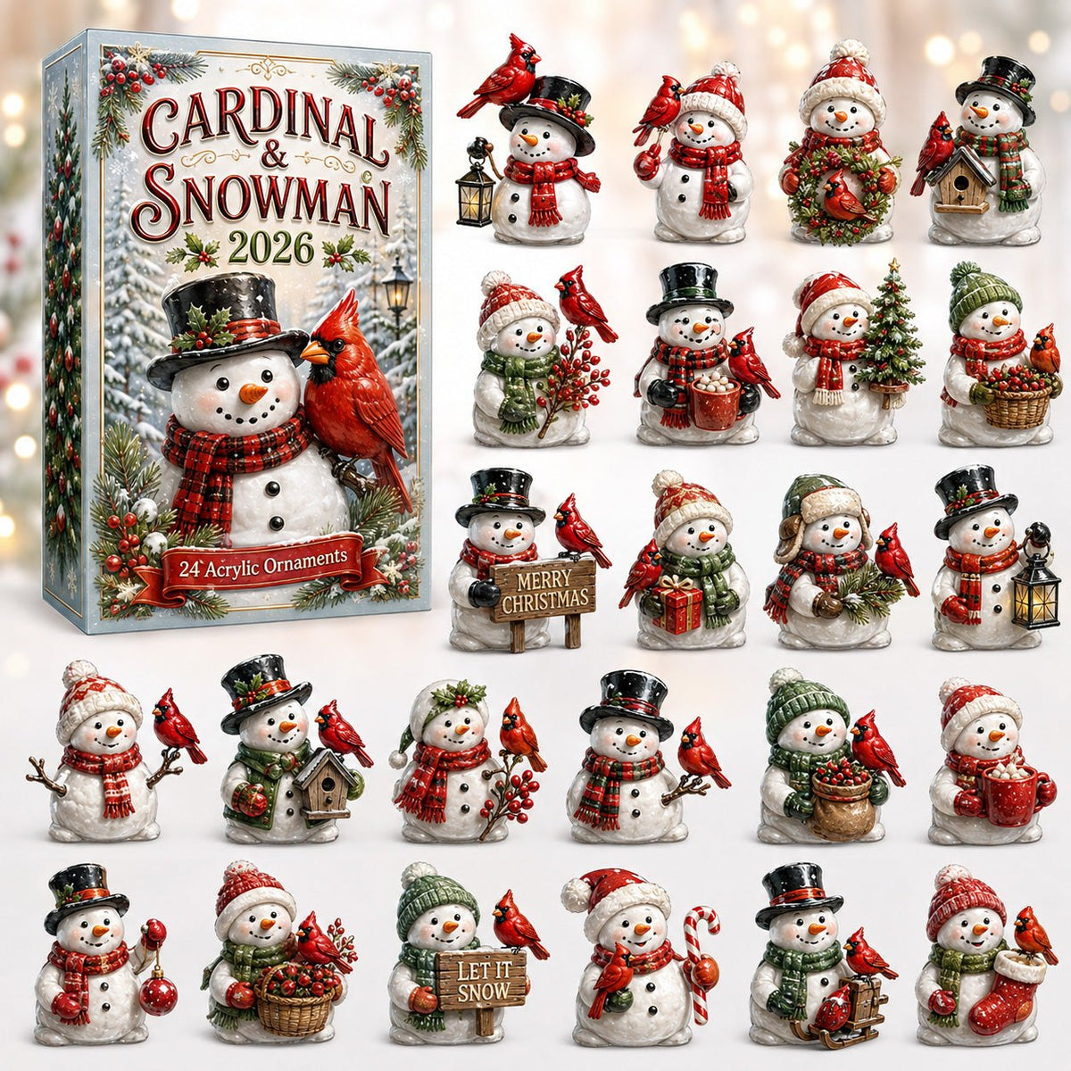 Cardinal & Snowman advent calendar