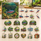 Cardinal Tetra advent calendar box with 24 themed flat printed acrylic charms