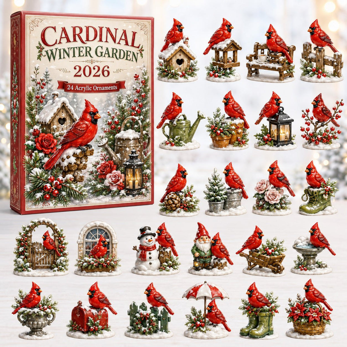 Cardinal Winter Garden advent calendar