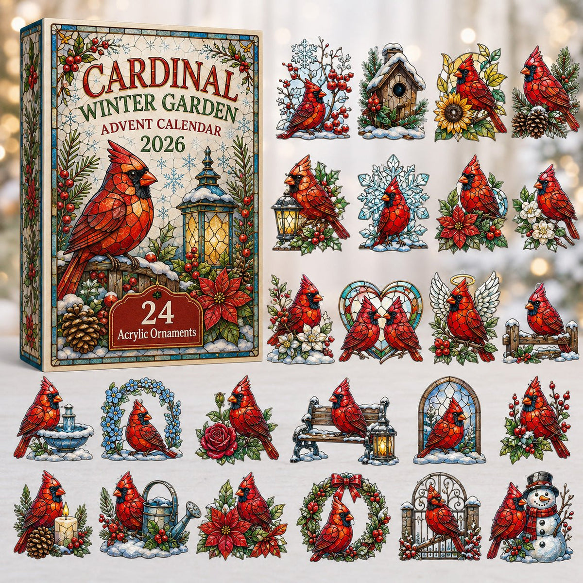Cardinal Winter Garden advent calendar