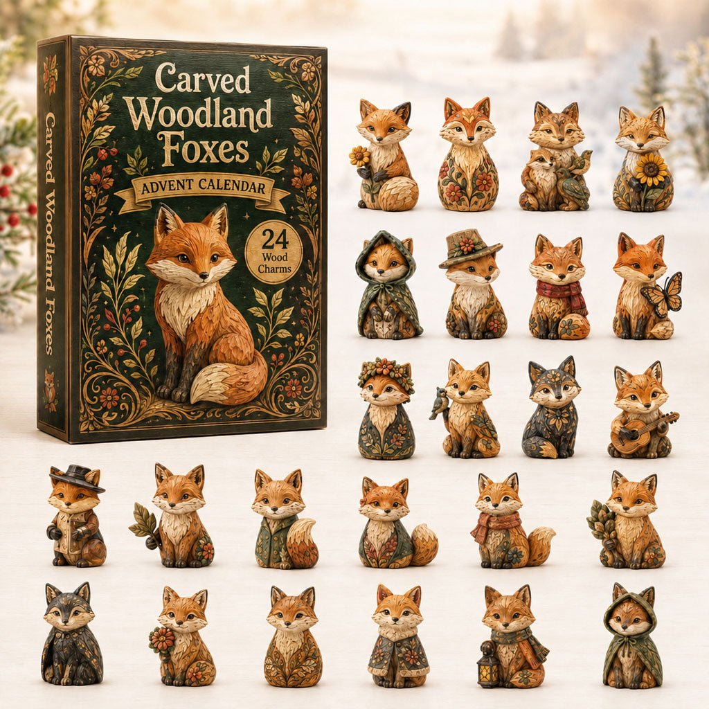 Carved Woodland Fox advent calendar