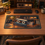 Cassette Tape Collector Desk Mat with original printed optical 3D artwork