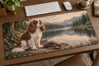 Cavalier Spaniel Lakeside Weekend Desk Mat with printed dimensional artwork