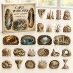 Cave Formations advent calendar box with 24 printed acrylic nature charms