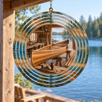 Cedar Canoe Workshop Wind Spinner with original printed optical 3D artwork