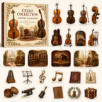 Cello advent calendar box with 24 printed acrylic musical charms