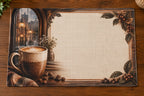 Ceramic Mug Rainy Cafe Placemat with printed dimensional artwork