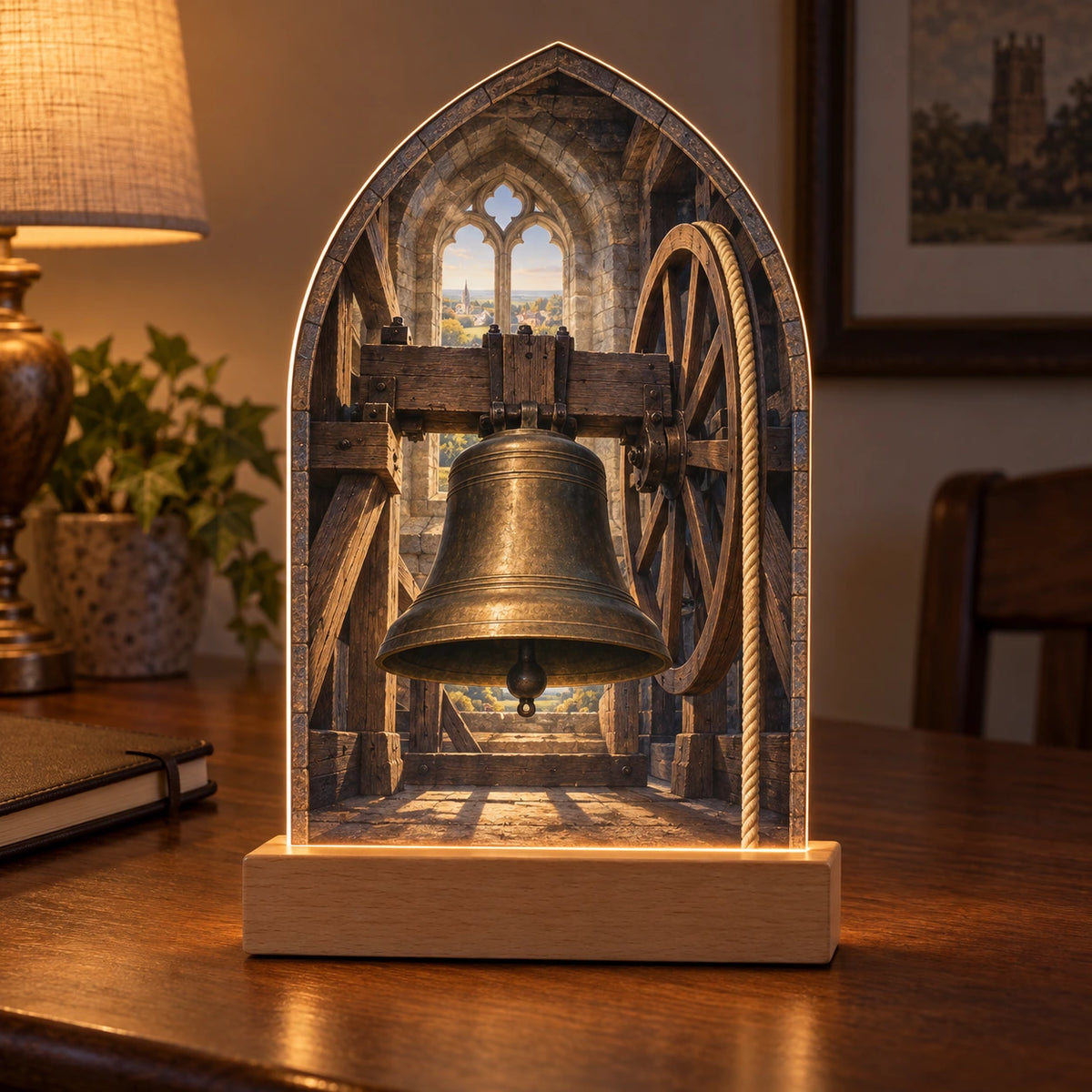 Change Ringing Belfry Acrylic Night Light with original printed optical 3D artwork