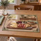 Charcuterie Gathering Placemat with original printed optical 3D artwork