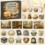 Cheese Making advent calendar box with24 kitchen-themed printed acrylic charms