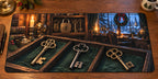 Christmas Antique Key Desk Mat with layered printed depth and niche-specific Christmas background