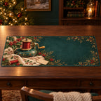 Christmas Bobbin Winder Family Craft Desk Mat flat printed mat in matching Christmas setting