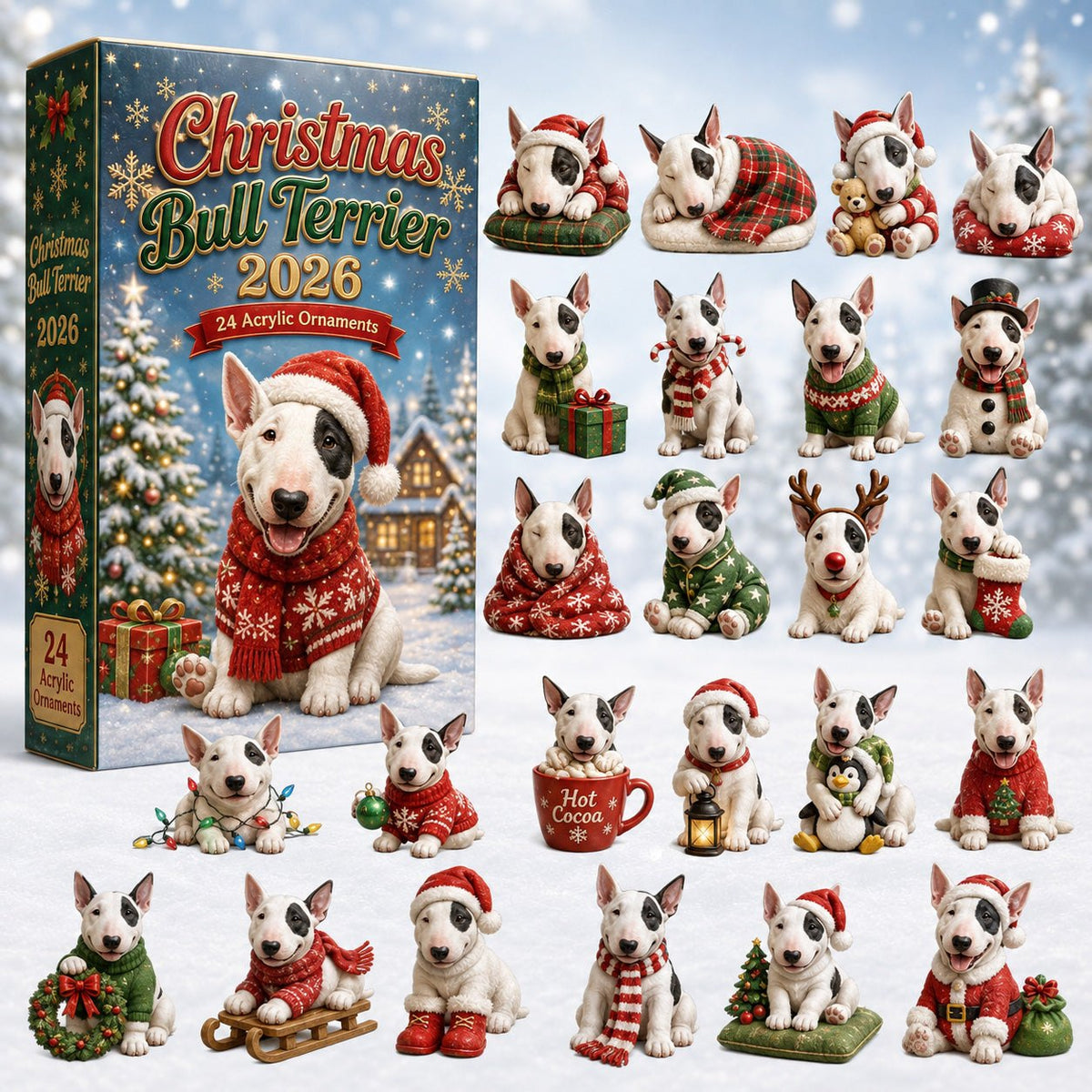 Christmas Bull Terrier advent calendar