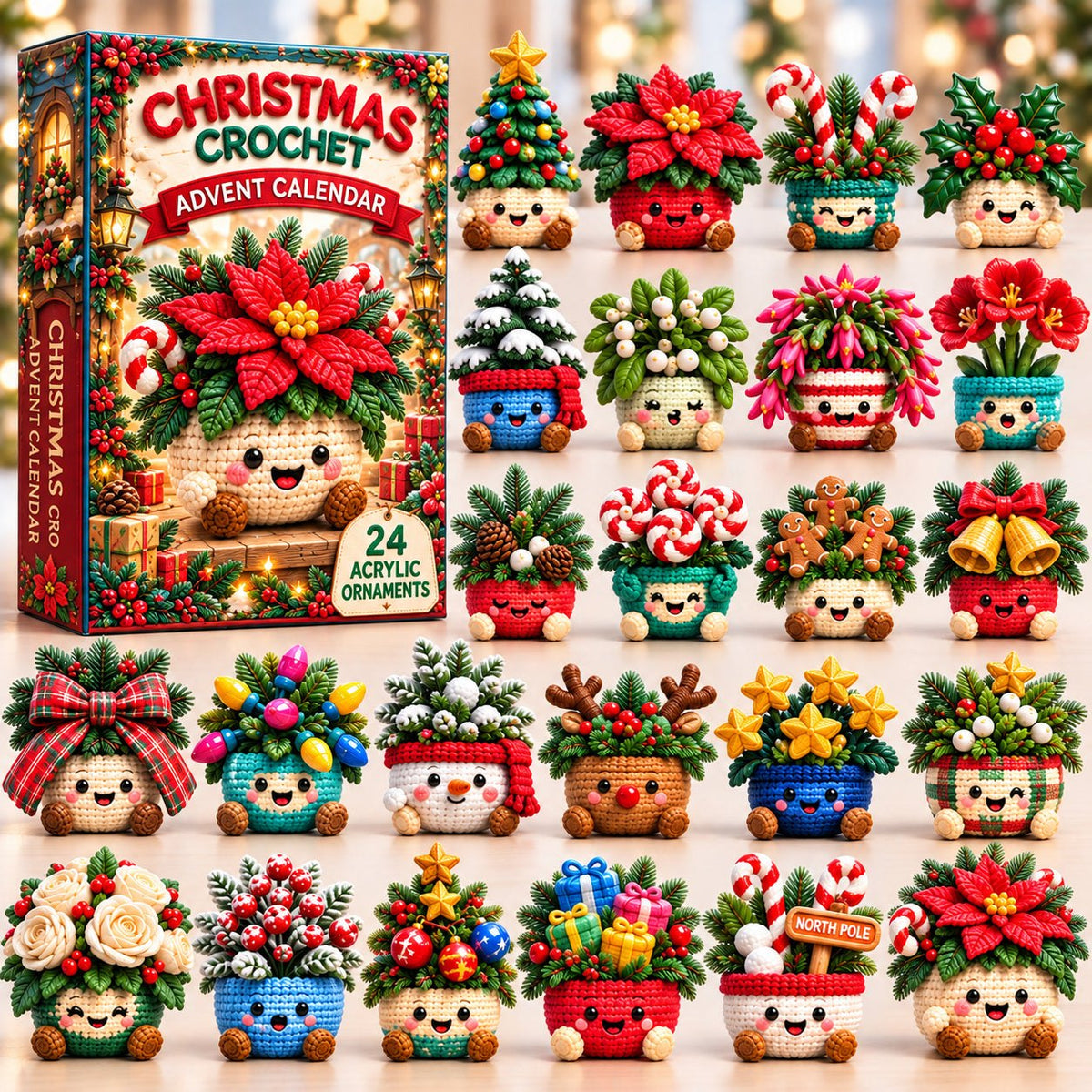 Christmas Crochet Pot advent calendar