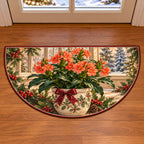 Christmas Crossandra Window Warmth Semicircle Mat flat printed mat in matching Christmas setting