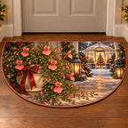 Christmas Diascia Family Window Semicircle Mat flat printed mat in matching Christmas setting