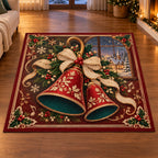 Christmas Felt Agogo Family Melody Area Rug flat printed mat in matching Christmas setting