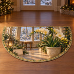Christmas Freesia Family Window Semicircle Mat flat printed mat in matching Christmas setting