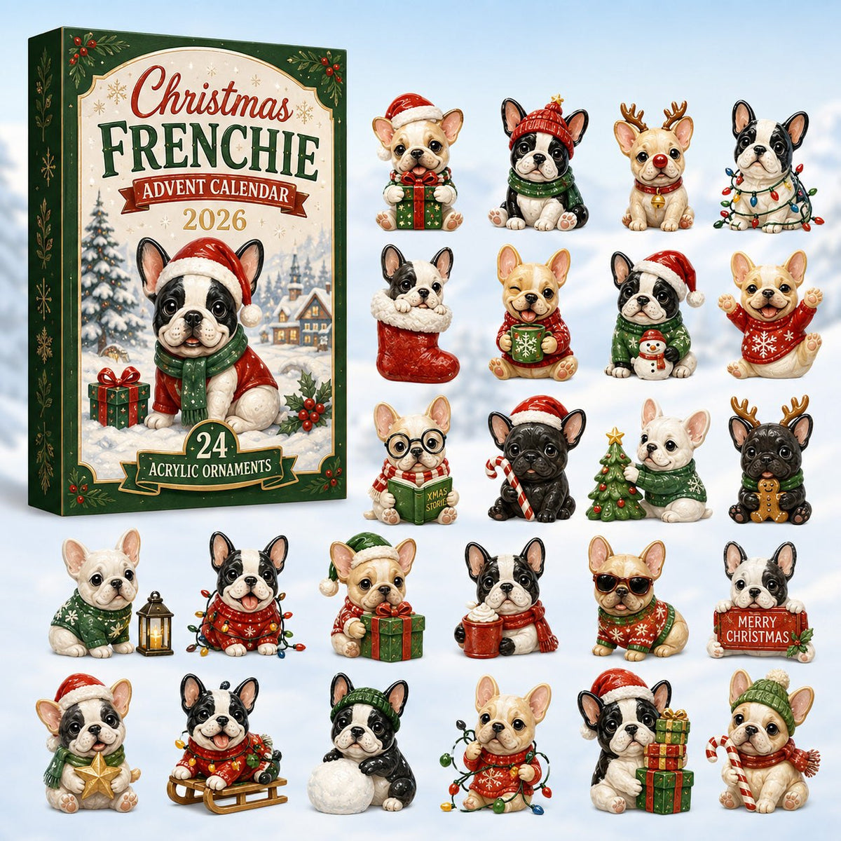 Christmas Frenchie advent calendar