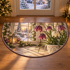 Christmas Fritillaria Family Window Semicircle Mat flat printed mat in matching Christmas setting