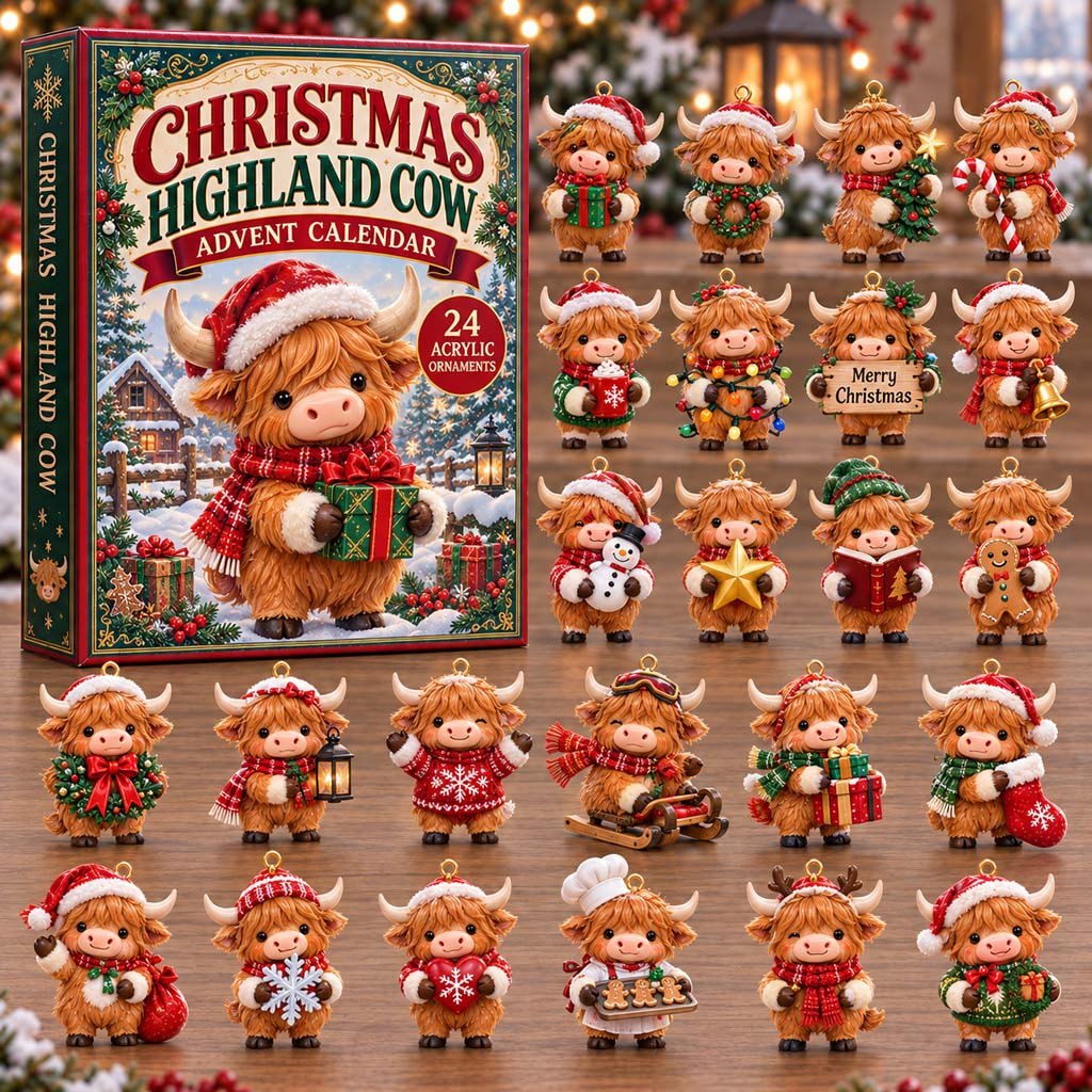 Christmas Highland Cow advent calendar