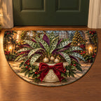 Christmas Ledebouria Silver Window Semicircle Mat flat printed mat in matching Christmas setting